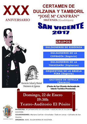 Cartel del certamen de múisica de Sigüenza dedicado a José María Canfran