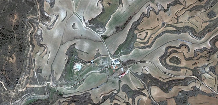 Villaescusa de Palositos desde el cielo según Google Maps