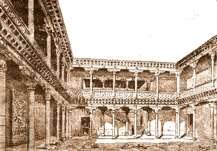 Patio del Palacio de don Antonio de Mendoza, visto por José Pascó en 1885