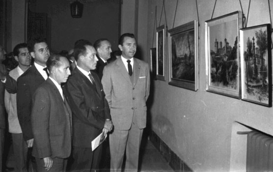 Inauguración de la exposición de Fermín Santos, con motivo de las Ferias y Fiestas de Guadalajara. 26 de septiembre de 1963