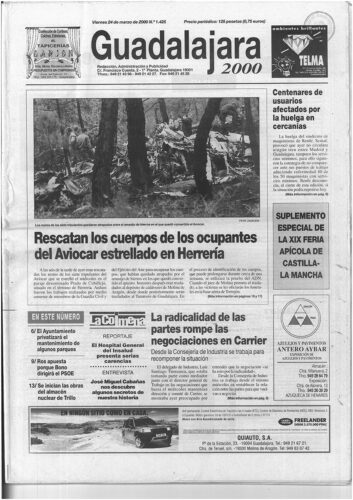Guadalajara 2000, 24 de marzo de 2000, portada Guadalajara 2000, 24 de marzo de 2000, portada