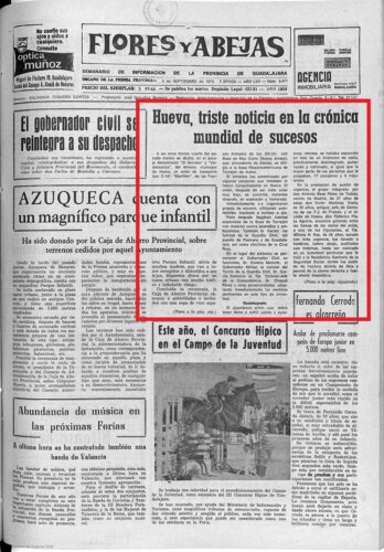 Flores y Abejas, 4 de septiembre de 1973, página 1 Flores y Abejas, 4 de septiembre de 1973, página 1