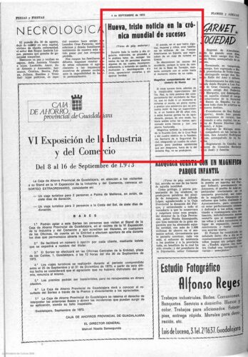 Flores y Abejas, 4 de septiembre de 1973, página 2 Flores y Abejas, 4 de septiembre de 1973, página 2